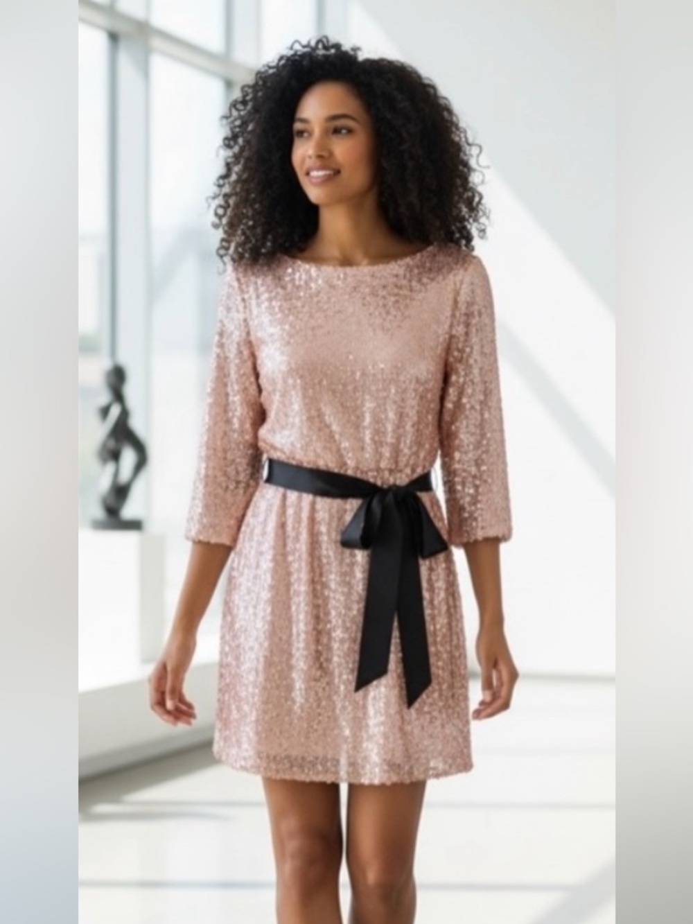 WEEKEND SALE! Maison Tara Champagne Sequin Cocktail Size 10